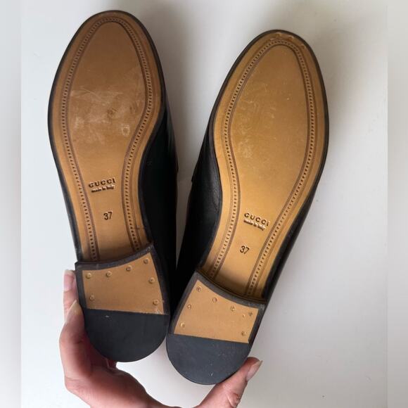 Gucci Brixton Leather Horsebit Loafers Black EU 37 - Picture 10 of 12